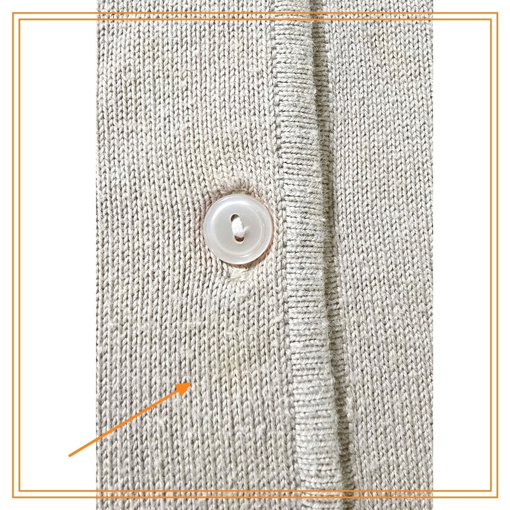VTG 3X big tall Crystal-Kobe LTD long sleeve button collar cardigan sweater Tan - Picture 6 of 8